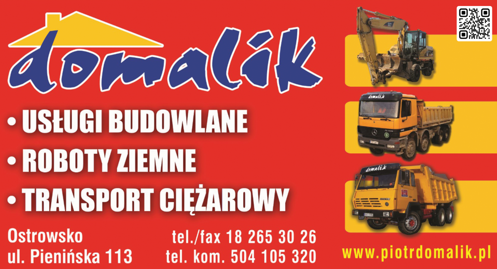 Usługi Remontowo-Budowlane Domalik - transport samochodowy NOWY TARG transport samochodowy NOWY TARG